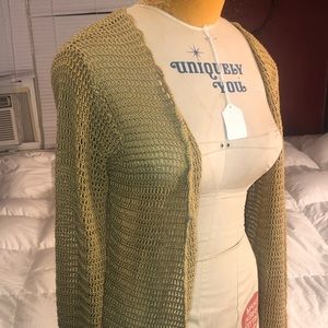 Crocheted knee length sweater